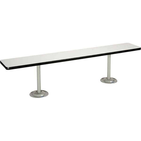 Global Industrial Locker Room Bench, Laminate w/ Steel Tube Pedestal Legs, 72inW x 12inD x 17inH 695978S - main